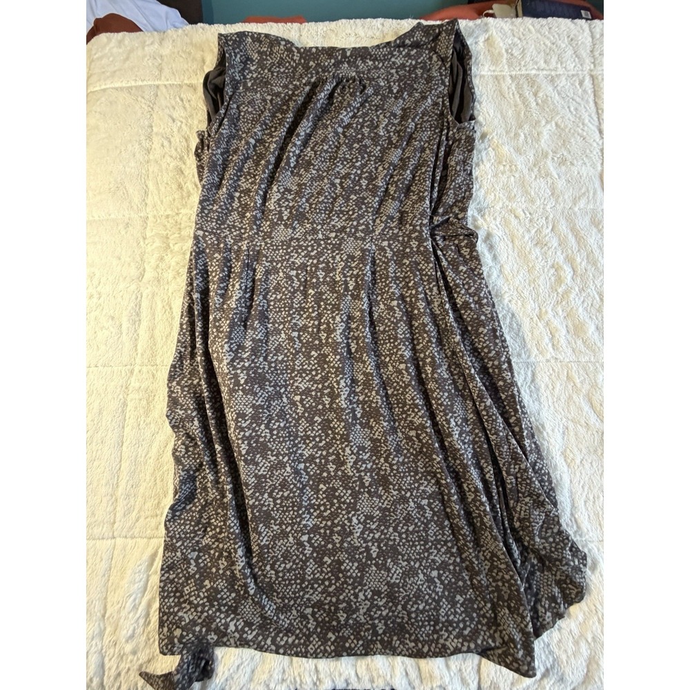 Ann Taylor Loft M Brown V-neck Dress‎ Casual High Waist NWT - Picture 2 of 3
